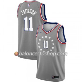 Camiseta Hombre NBA Philadelphia 76ers Demetrius Jackson 11 2018-19 Nike City Edition Gris Swingman